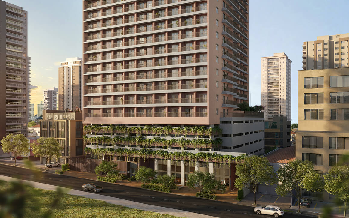 Perspectiva Ilustrada da Fachada Diurna