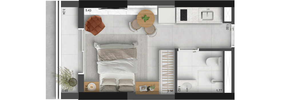 26,48 M² | STUDIO